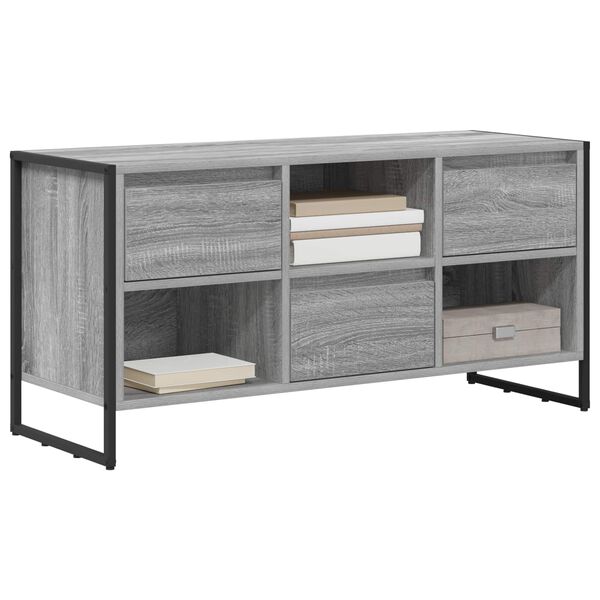 vidaXL Meuble TV Gris Sonoma 100 x 36 x 49,5 cm Bois d'ing&eacute;nierie