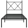 vidaXL Cadre de lit m&eacute;tal sans matelas avec t&ecirc;te de lit noir 75x190 cm