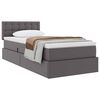 vidaXL Lit avec rangement et matelas Gris 90 x 200 cm Simili cuir