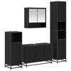 vidaXL Ensemble de mobilier de salle de bain 4 pc Ch&ecirc;ne noir