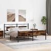 vidaXL Cadre de lit en m&eacute;tal sans matelas ch&ecirc;ne fum&eacute; 180x200 cm