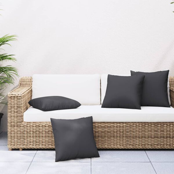 vidaXL Coussins de canap&eacute; 4 pcs noir 60x60 cm tissu