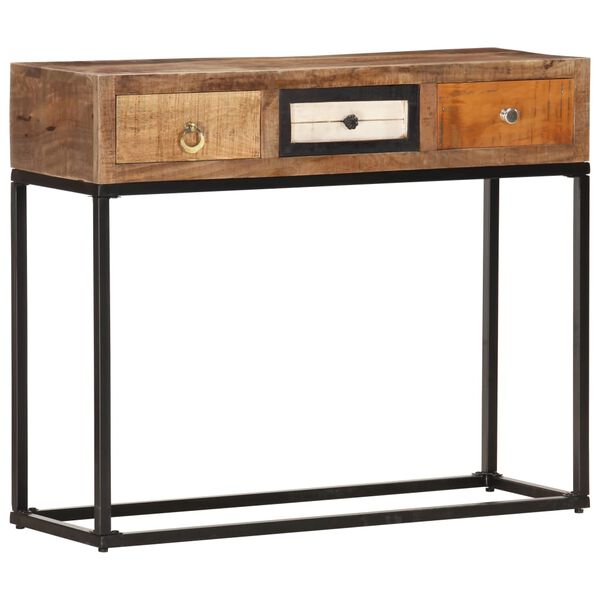 vidaXL Table console Dor&eacute; 90x30x75 cm Bois de r&eacute;cup&eacute;ration massif