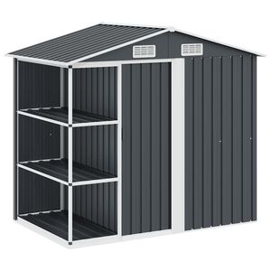 vidaXL Abri de jardin avec &eacute;tag&egrave;re Anthracite 205x130x183 cm Fer