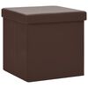 vidaXL Tabouret de rangement pliable Marron PVC