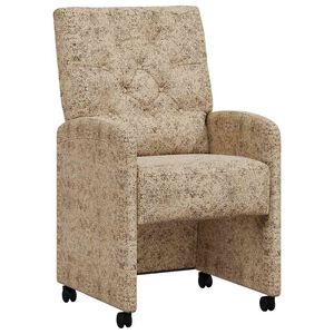 vidaXL Chaises de Salle &agrave; Manger avec Roues 2 pcs Gris clair