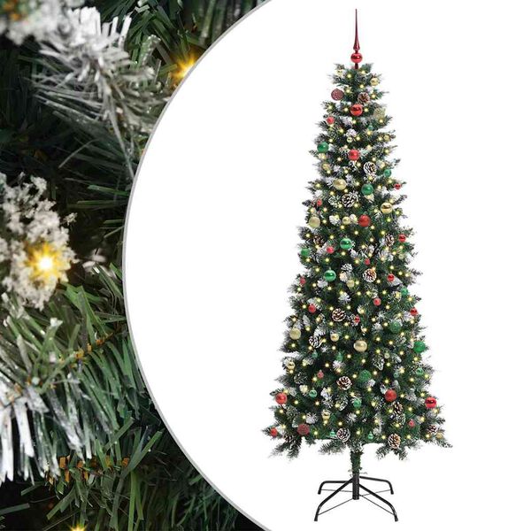 vidaXL Sapin de No&euml;l artificiel Vert 240 cm PVC, plastique et acier
