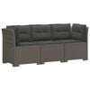 vidaXL Canap&eacute; de jardin 3 places avec coussins look rattan PP