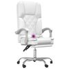 vidaXL Fauteuil de massage inclinable de bureau Blanc Similicuir