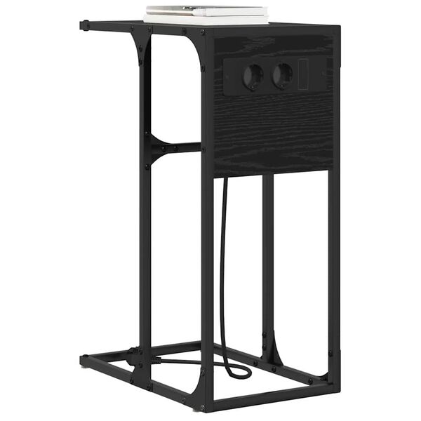 vidaXL Cabinet de chevet Ch&ecirc;ne noir 41,5 x 26 x 60,5 cm