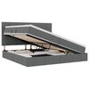 vidaXL Lit avec rangement et matelas Gris fonc&eacute; 200 x 200 cm Polyester