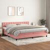 vidaXL Sommier &agrave; lattes de lit avec matelas Rose 200x200 cm Velours