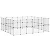 vidaXL Cage animaux de compagnie &agrave; 44 panneaux et porte Noir 210x175x70 cm