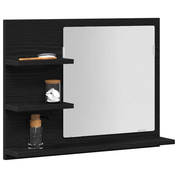 vidaXL Miroir de salle de bain chêne noir 60x10,5x45cm bois ingénierie