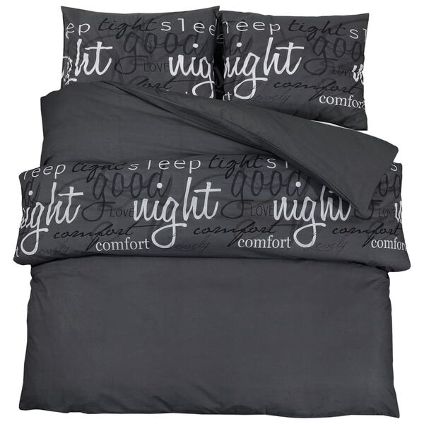 vidaXL Ensemble de housse de couette Noir 200x220 cm Coton