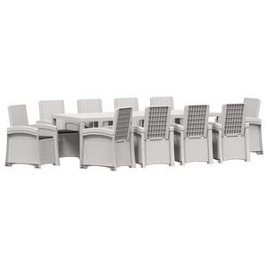 vidaXL Ensemble de salle &agrave; manger pour jardin 11 pc PP