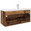 vidaXL Meuble lavabo avec bassin et robinet int&eacute;gr&eacute;s vieux bois