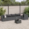 vidaXL Salon de jardin 7 pcs avec coussins Gris R&eacute;sine tress&eacute;e