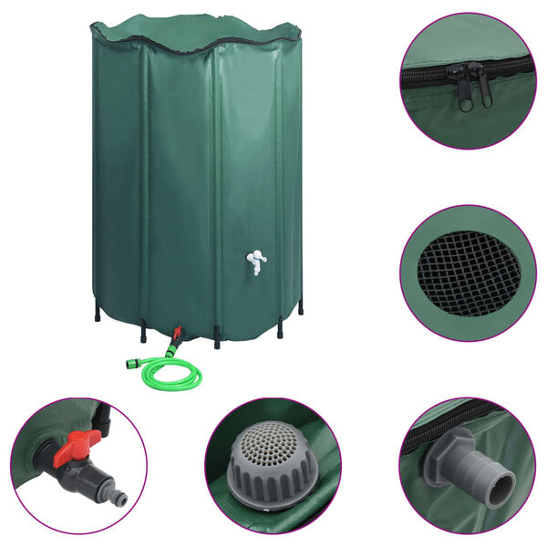 vidaXL Réservoir pliable d'eau de pluie avec robinet 1250 L