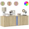 vidaXL Meuble TV mural avec lumi&egrave;res LED ch&ecirc;ne sonoma 100x31x35 cm