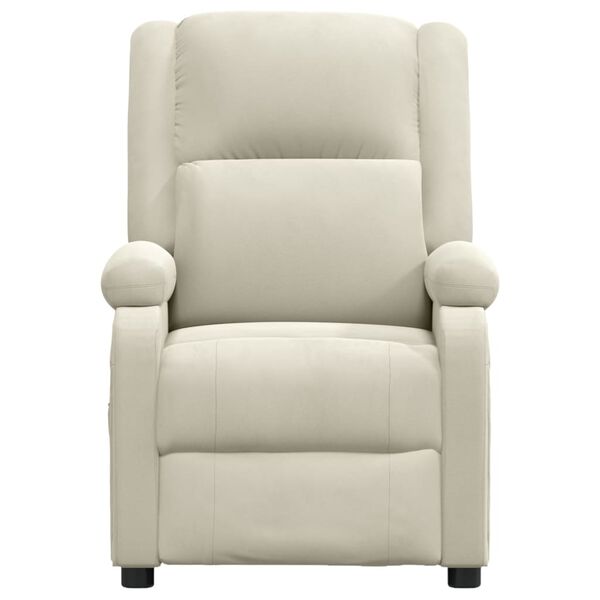 vidaXL Fauteuil inclinable Cr&egrave;me Velours