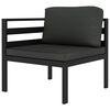 vidaXL Canap&eacute; d'angle sectionnel avec coussins Aluminium Anthracite