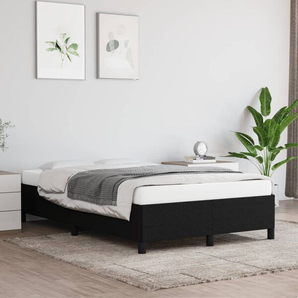 vidaXL Cadre de lit sans matelas noir 120x190 cm tissu