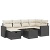 vidaXL Salon de jardin 7 pcs avec coussins noir r&eacute;sine tress&eacute;e