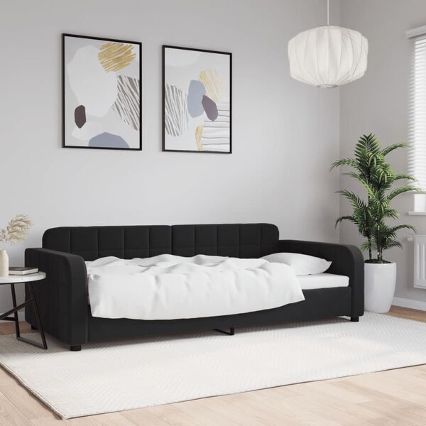 vidaXL Lit de repos sans matelas noir 90x190 cm velours