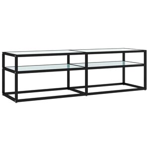 vidaXL Meuble TV marbre blanc 140x40x40,5 cm verre tremp&eacute;
