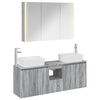 vidaXL Ensemble d'armoire de salle de bain 4 pc Sonoma gris