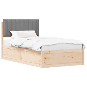 vidaXL Cadre de lit avec t&ecirc;te de lit rembourr&eacute;e Gris clair