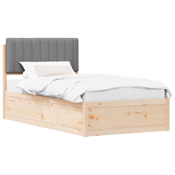 vidaXL Cadre de lit avec t&ecirc;te de lit rembourr&eacute;e Gris clair