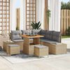 vidaXL Ensemble de canap&eacute; de jardin 8 pcs Beige Poly rotin