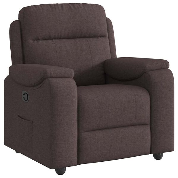 vidaXL Fauteuil inclinable Marron fonc&eacute; Tissu