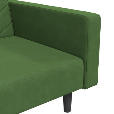 vidaXL Canapé-lit à 2 places avec deux oreillers Vert foncé Velours