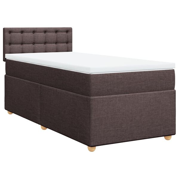vidaXL Sommier à lattes de lit avec matelas Marron foncé 100x200 cm