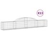 vidaXL Paniers &agrave; gabions arqu&eacute;s 13 pcs 300x30x40/60 cm fer galvanis&eacute;