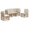 vidaXL Ensemble de canap&eacute;s d'ext&eacute;rieur 5 pcs Naturel Polyester