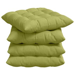 vidaXL Coussins de si&egrave;ge 4 pcs Vert clair 40 x 40 x 6 cm tissu