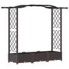 vidaXL Lit &Eacute;lev&eacute; avec Treillis et Toit Marron 169 x 40 x 125 cm PP