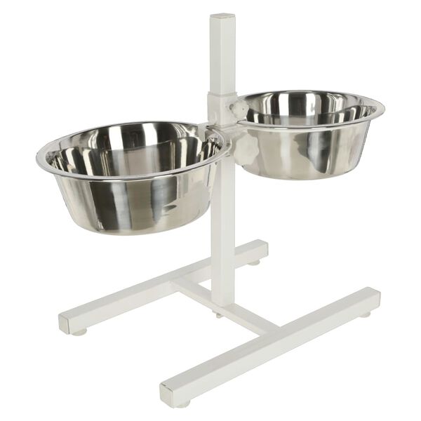 Kerbl Mangeoire d'animaux de compagnie avec support 2x2,8 L 43cm Blanc