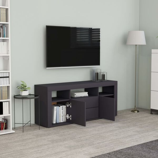vidaXL Meuble TV Gris 120x30x50 cm Bois d'ing&eacute;nierie
