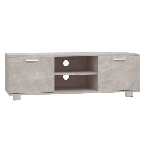 vidaXL Meuble TV Gris b&eacute;ton 120x40,5x35 cm Bois d'ing&eacute;nierie