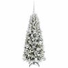 vidaXL Sapin de No&euml;l artificiel avec 150 LED avec support Blanc 120 cm