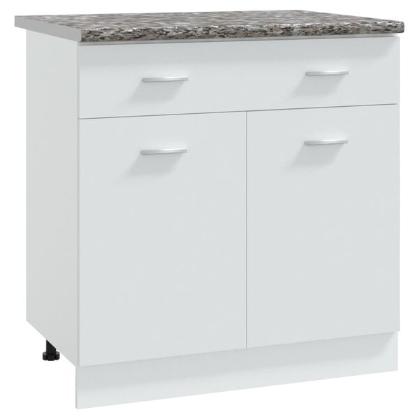 vidaXL Comptoir de cuisine Gris avec texture 80x60x2,8 cm Agglom&eacute;r&eacute;