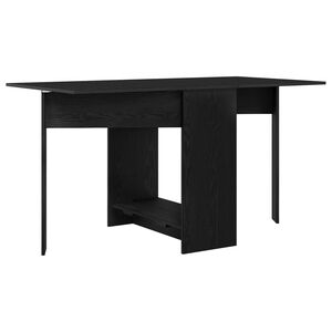 vidaXL Table &agrave; d&icirc;ner 138 x 70 x 73,5 cm Bois d'ing&eacute;nierie Ch&ecirc;ne noir