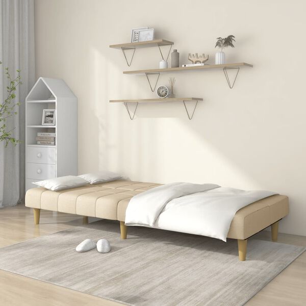 vidaXL Canap&eacute;-lit &agrave; 2 places Cr&egrave;me Tissu