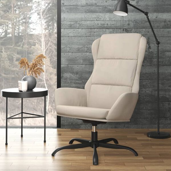 vidaXL Chaise de relaxation Cr&egrave;me Similicuir daim
