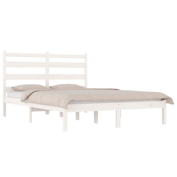 vidaXL Cadre de lit sans matelas blanc bois massif 120x200 cm
